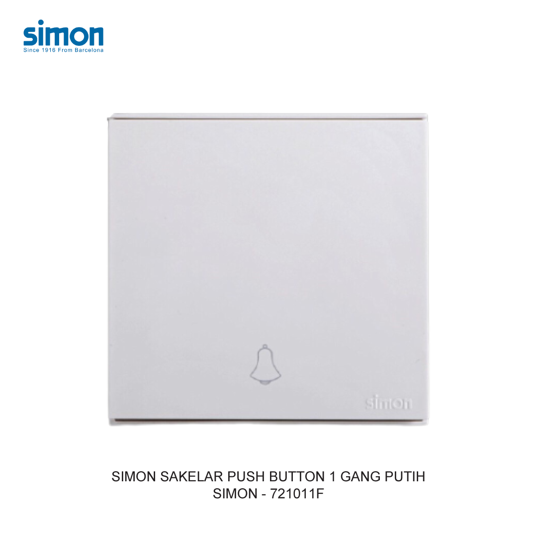 SIMON 1 GANG PUSH BUTTON SWITCH WHITE