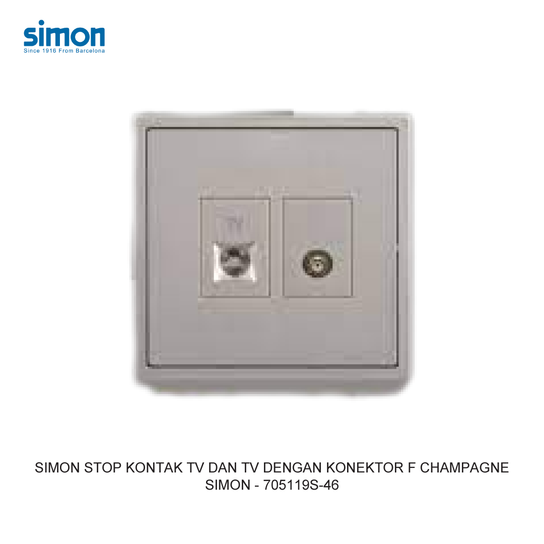SIMON TV AND TV WITH F CONNECTOR MODULE CHAMPAGNE