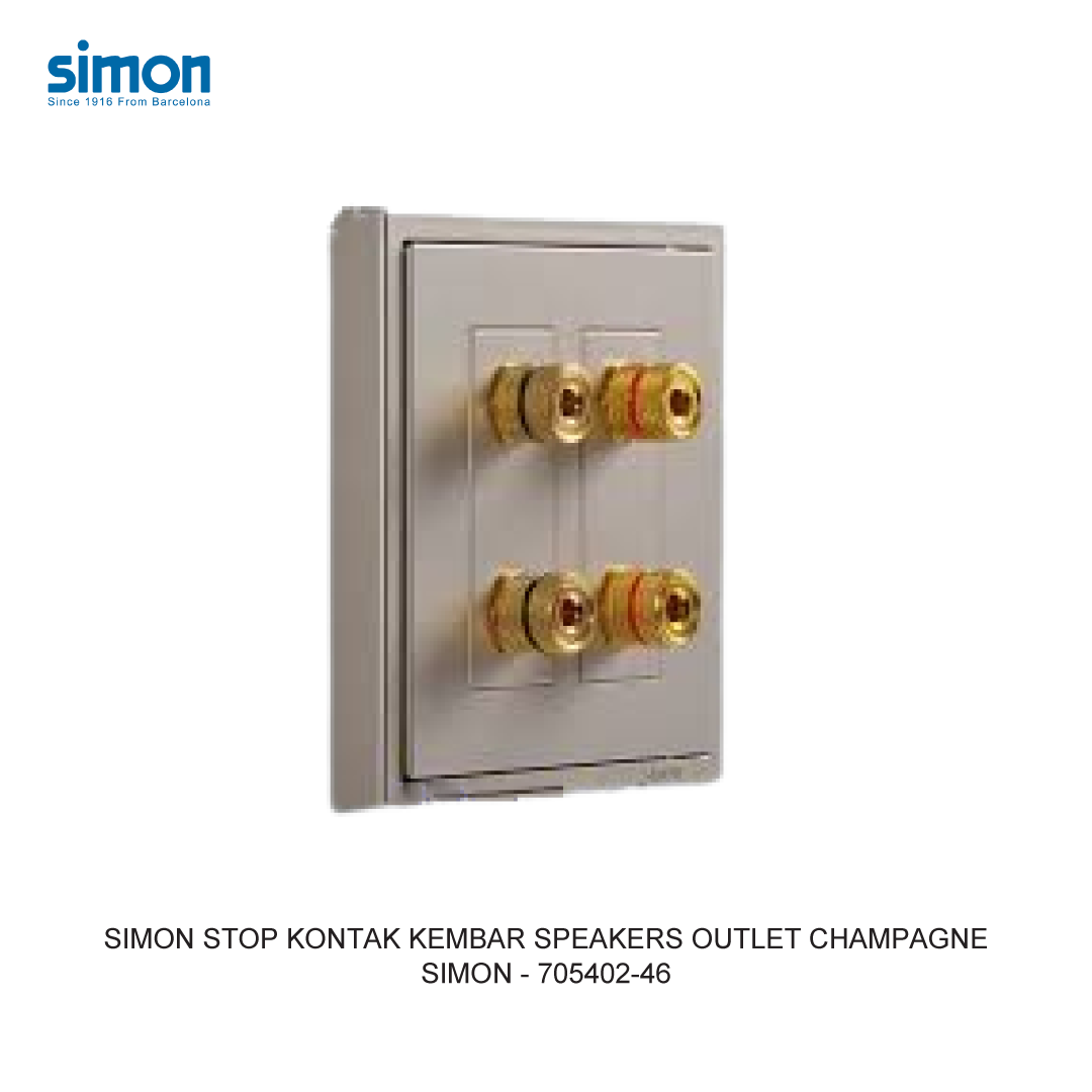 SIMON TWIN SPEAKERS OUTLET MODULE CHAMPAGNE