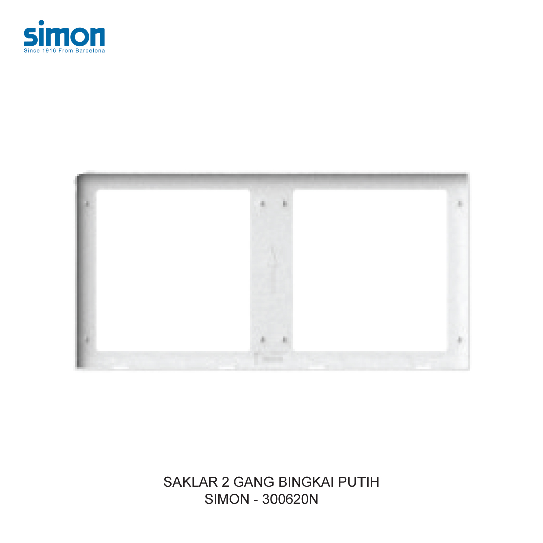 SIMON 2 GANG BINGKAI PUTIH