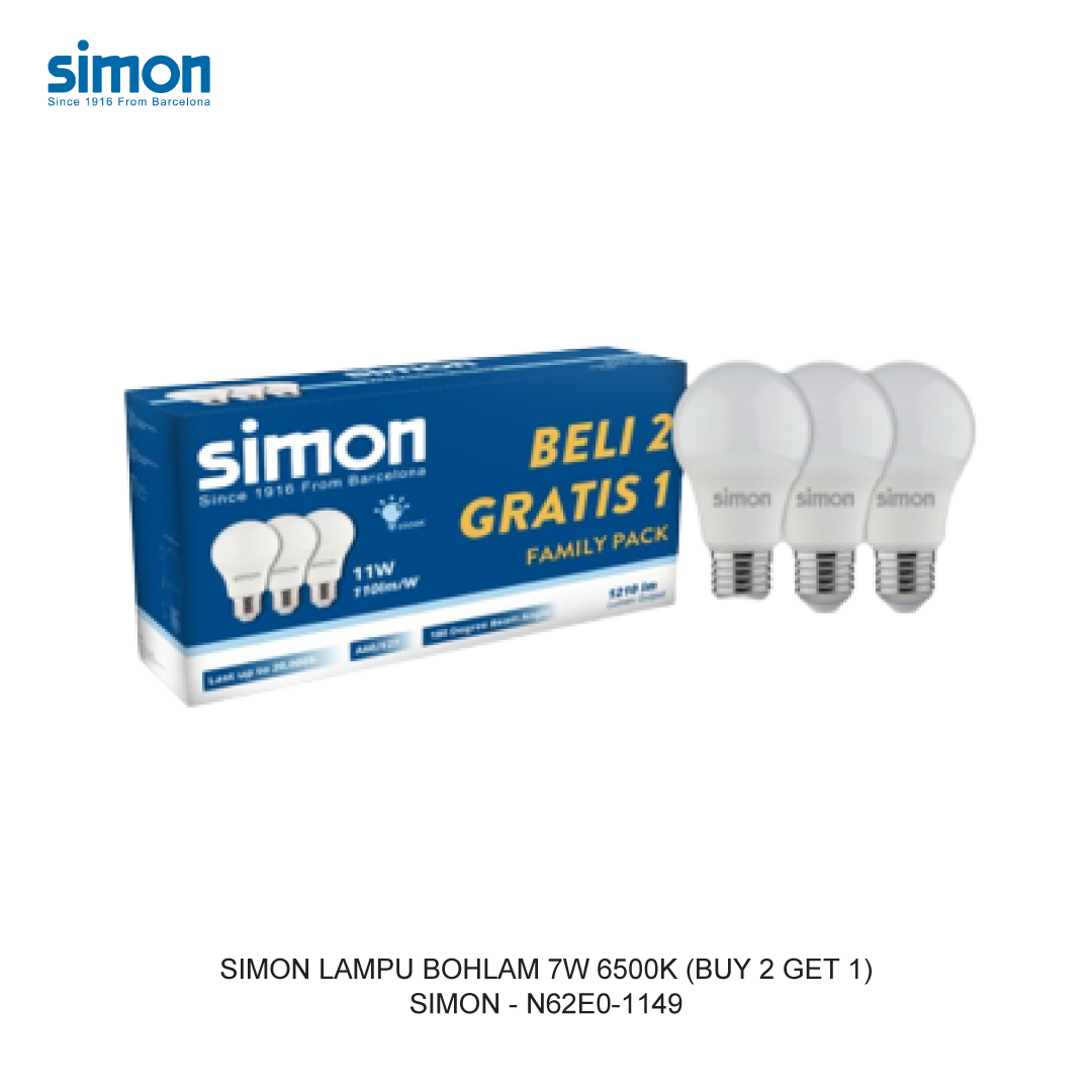 SIMON LAMPU BOHLAM 9W 6500K (BUY 2 GET 1)