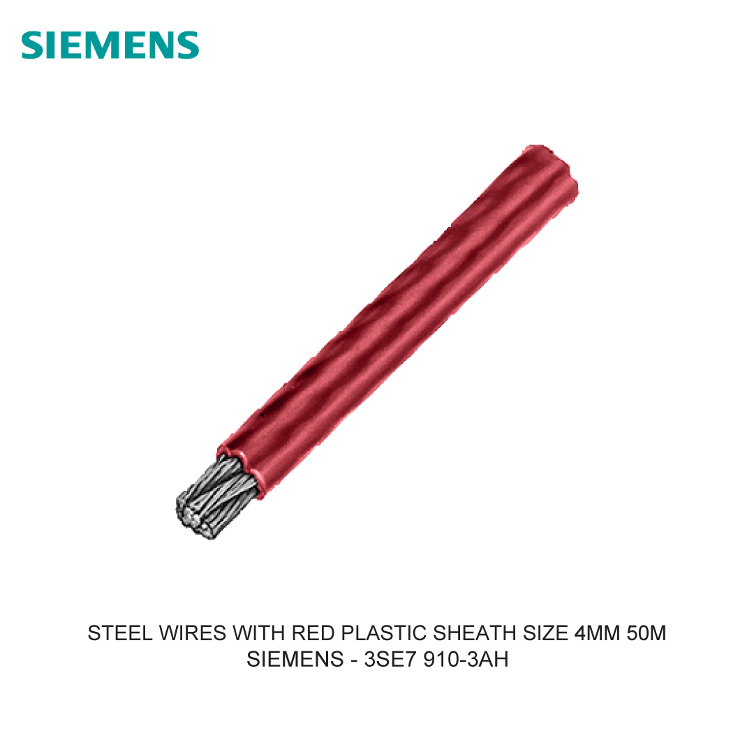 STEEL WIRES WITH RED PLASTIC SHEATH SIZE 4MM 50M