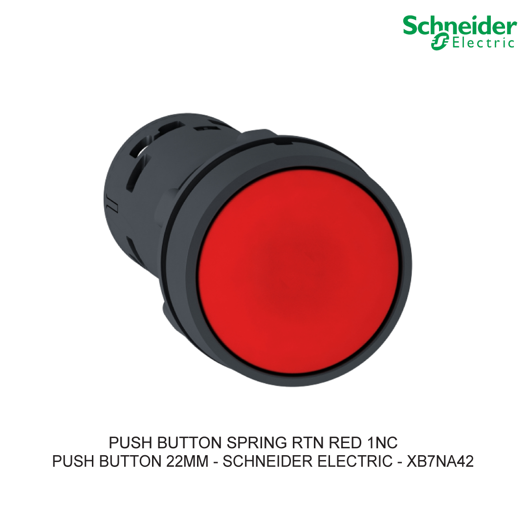 PUSH BUTTON SPRING RTN RED 1NC