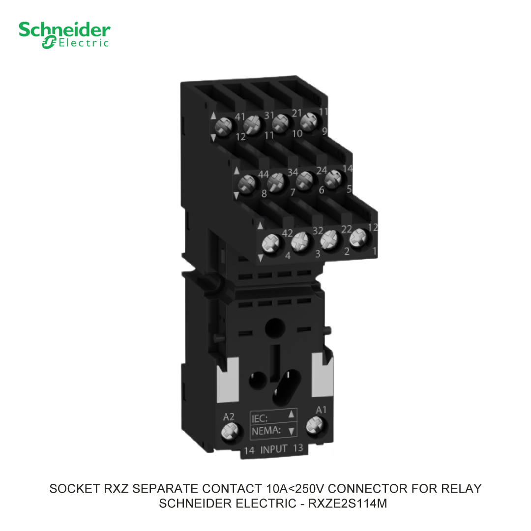 SOCKET RXZ SEPARATE CONTACT 10A<250V CONNECTOR FOR RELAY RXM4 SCHNEIDER ELECTRIC