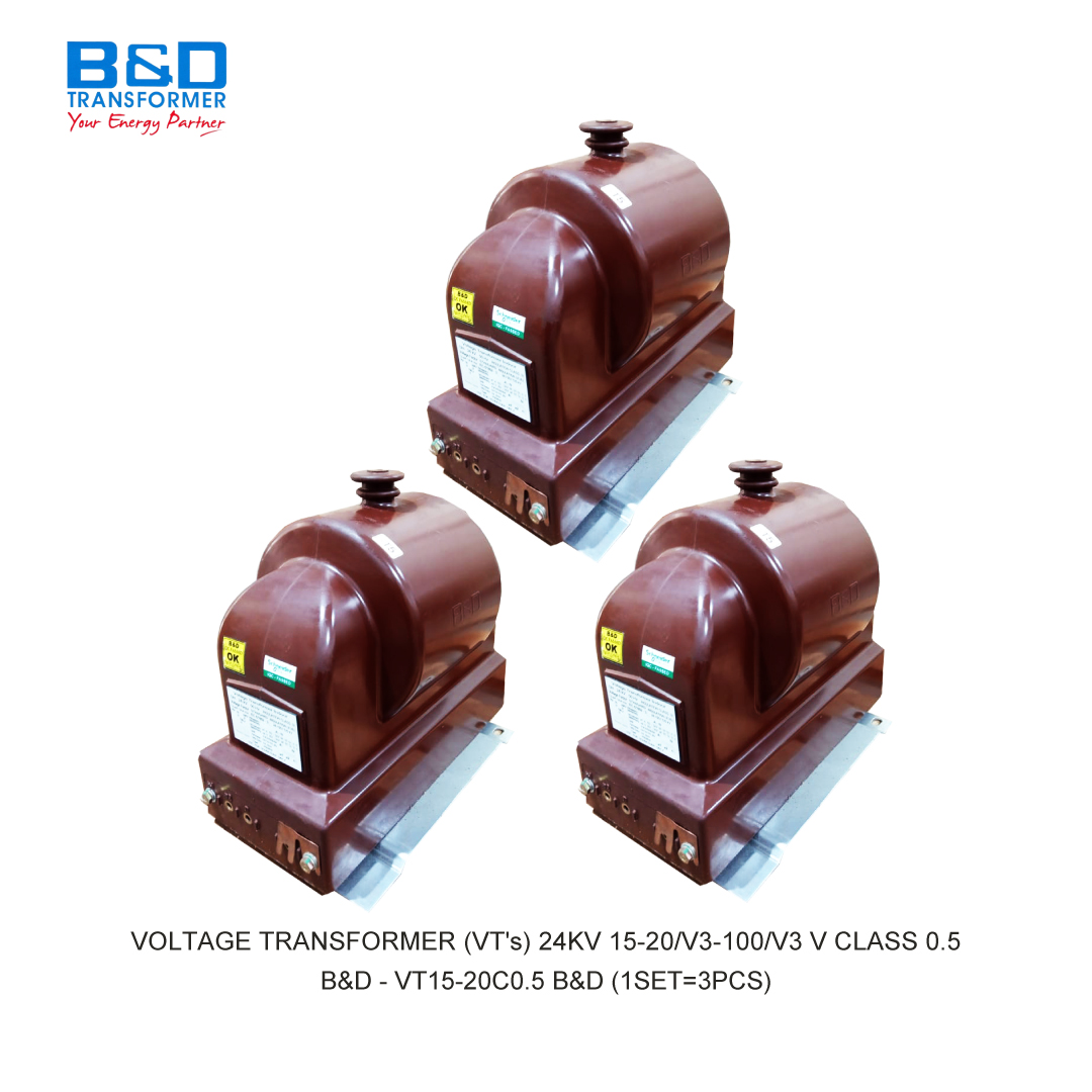 B&D VOLTAGE TRANSFORMER (VT's) 24KV 15-20/V3-100/V3 V CLASS 0.5