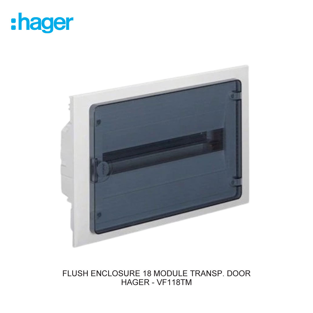 FLUSH ENCLOSURE 18 MODULE TRANSP. DOOR