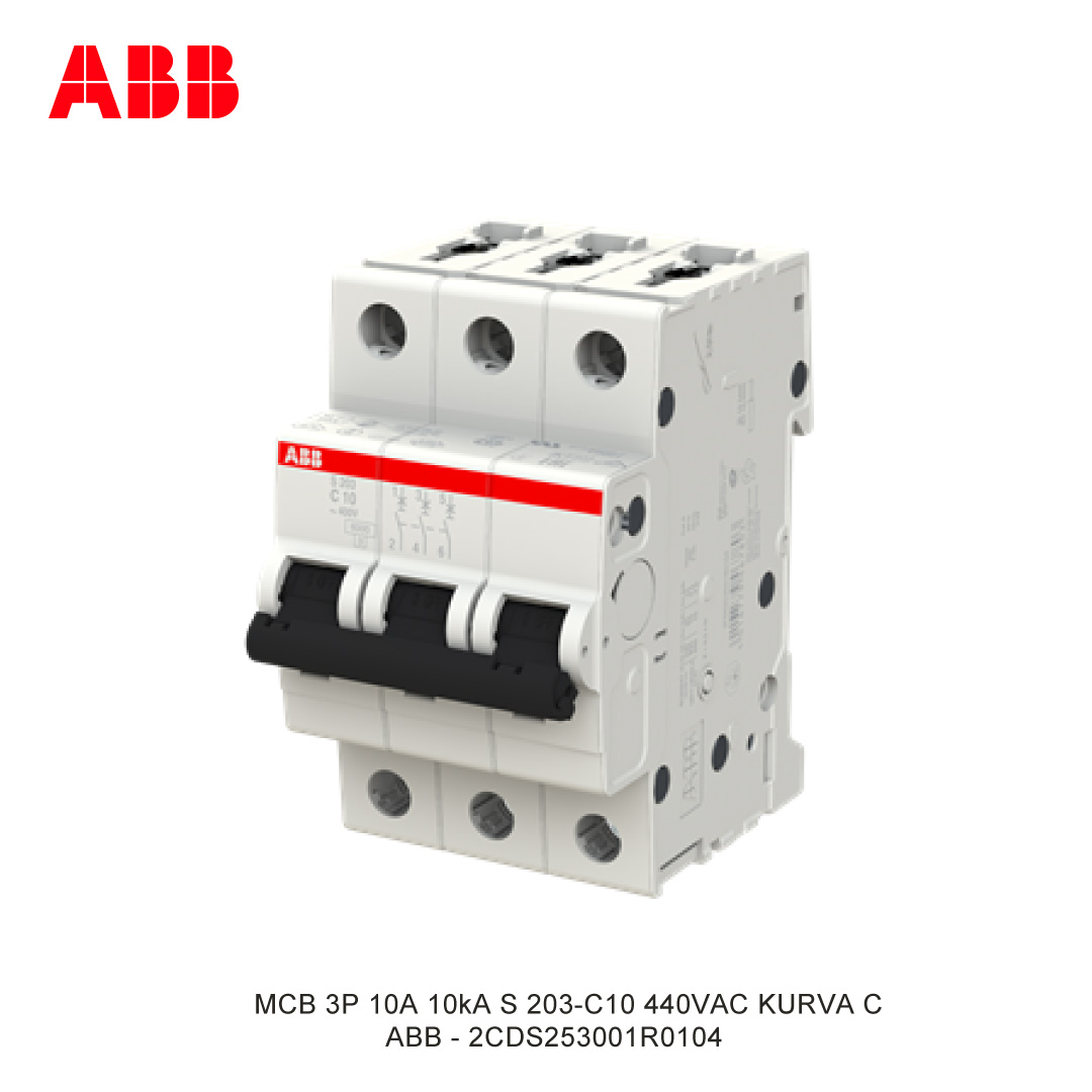 MCB 3P 10A 6kA/10kA KURVA C