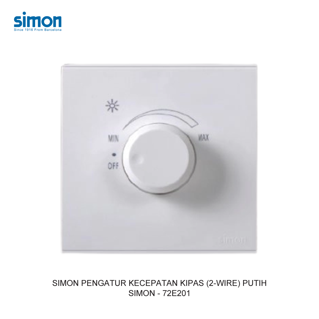 SIMON E6 PENGATUR KECEPATAN KIPAS (2-WIRE) PUTIH
