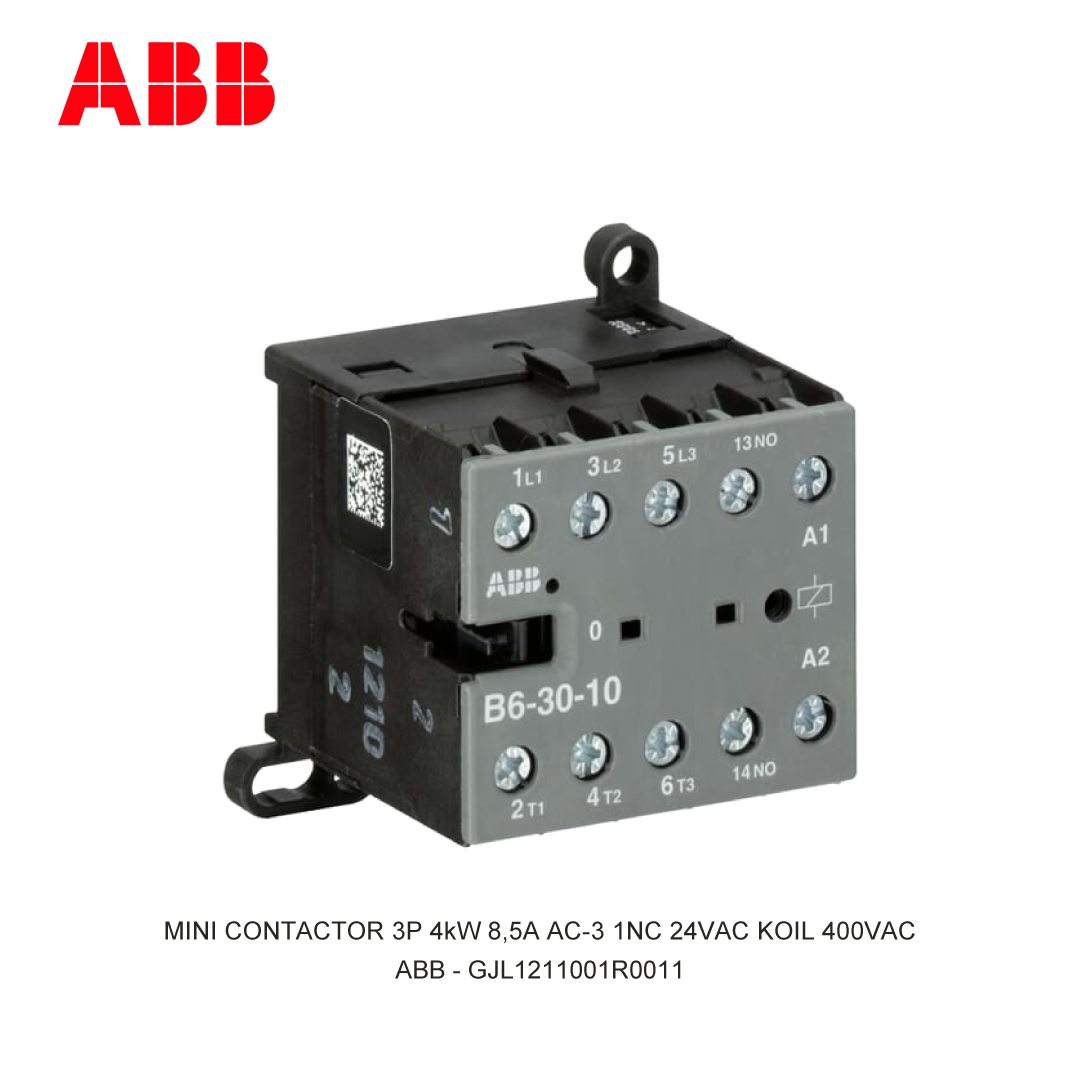 MINI KONTAKTOR 3P 4kW 8.5A AC-3 24V COIL 400VAC 1NC