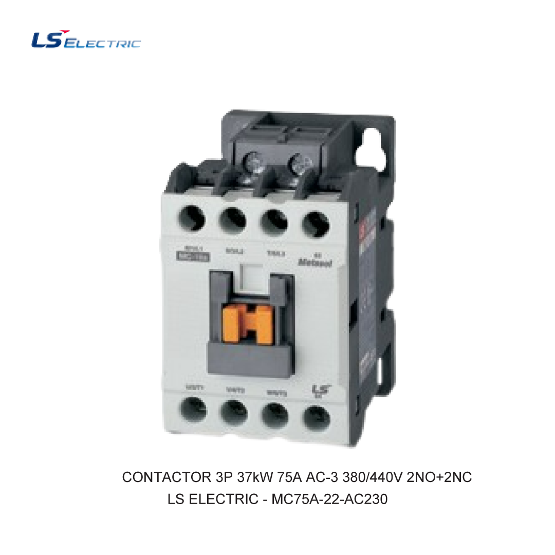 CONTACTOR 3P 37kW 75A AC-3 380/440V 2NO+2NC