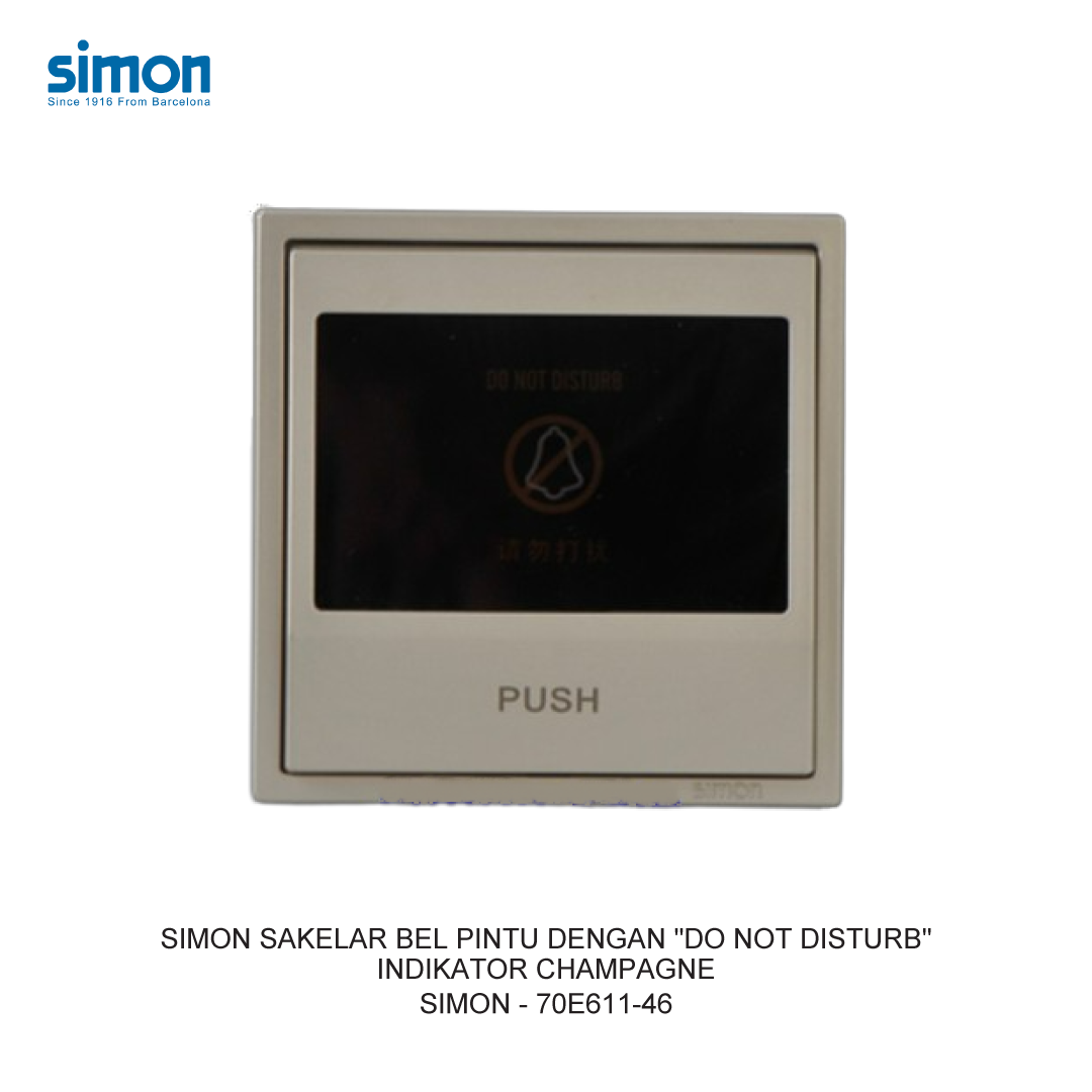 SIMON i7 SAKELAR BEL PINTU DENGAN "DO NOT DISTURB"INDIKATOR CHAMPAGNE