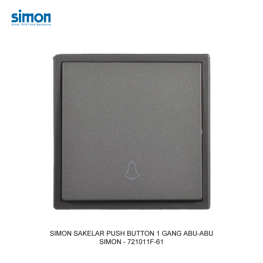 SIMON E6 1 GANG PUSH BUTTON SWITCH GREY