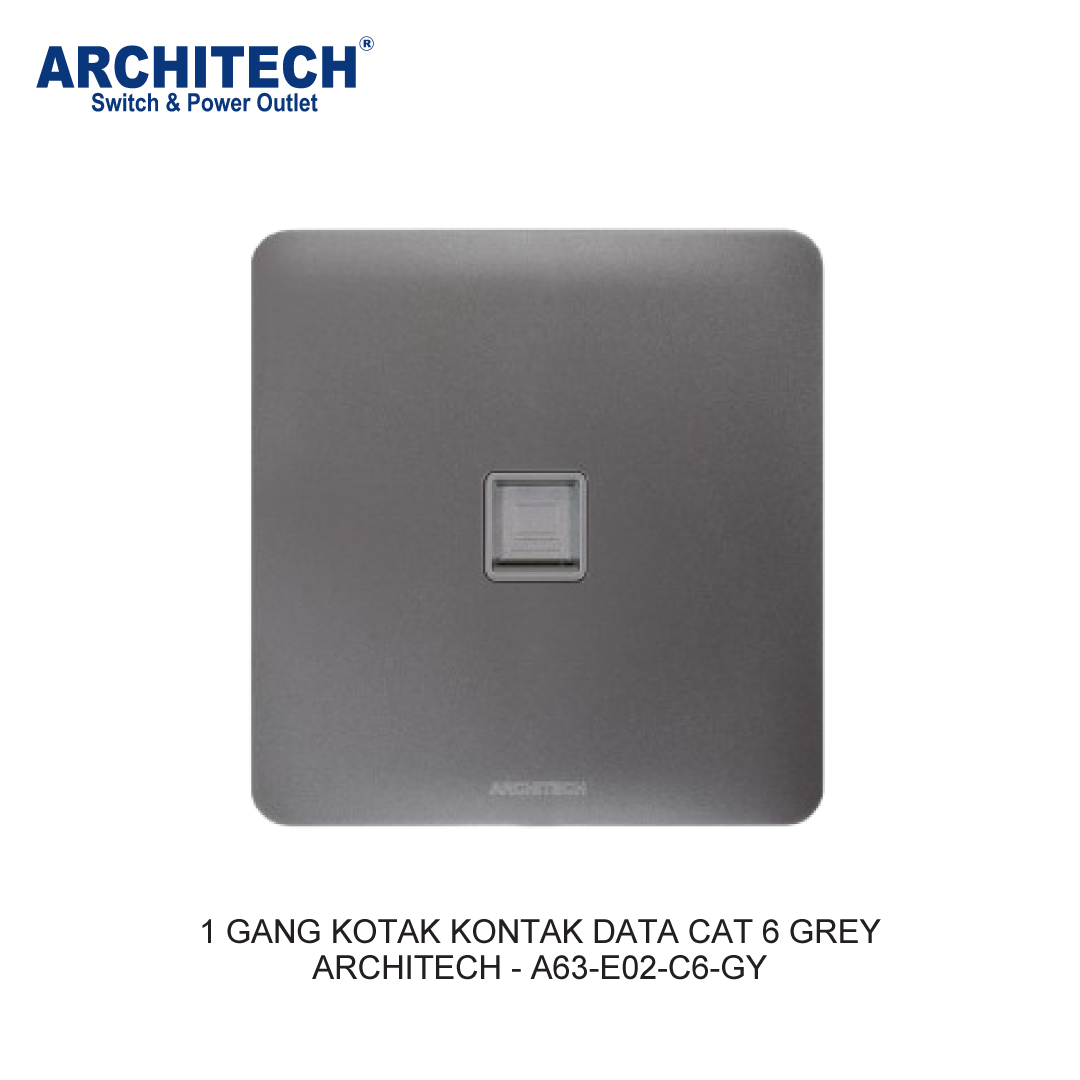 1 GANG KOTAK KONTAK DATA CAT 6 ABU-ABU