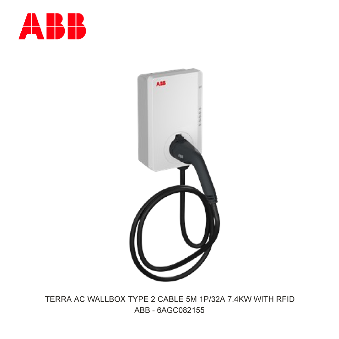 EV CHARGING TERRA AC WALLBOX TYPE 2 CABLE 5M 1P/32A 7.4KW WITH RFID
