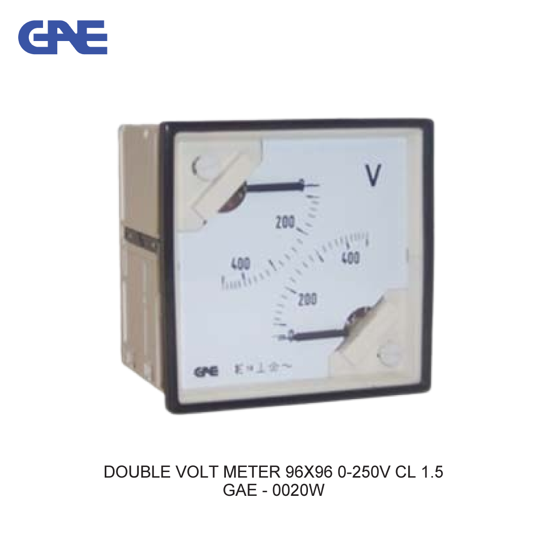 DOUBLE VOLT METER 96X96 0-250V CL 1.5
