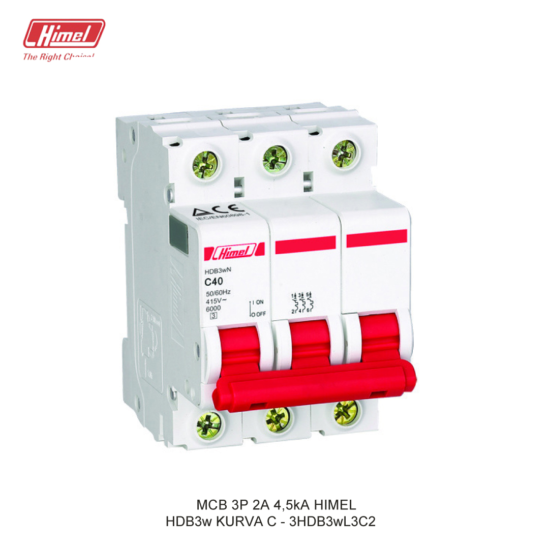 MCB HIMEL HDB3w C 3P 2A 4,5kA