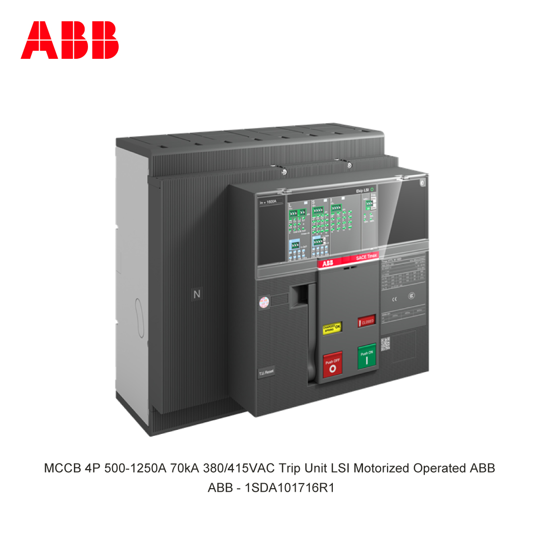 MCCB 4P 500-1250A 70kA 380/415VAC Trip Unit LSI Motorized Operated ABB