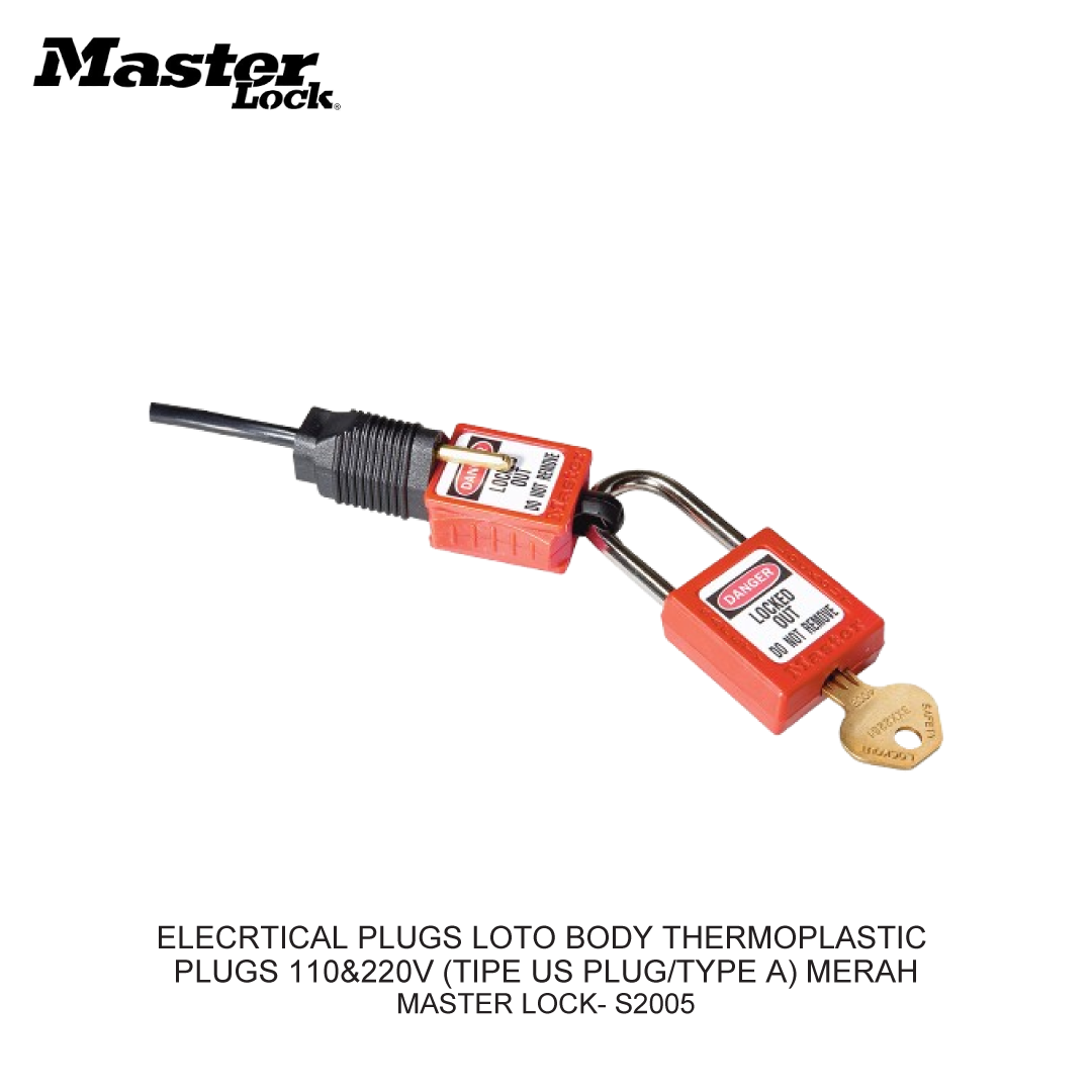 ELECRTICAL PLUGS LOTO BODY THERMOPLASTIC PLUGS 110&220V (TIPE US PLUG/TYPE A) MERAH