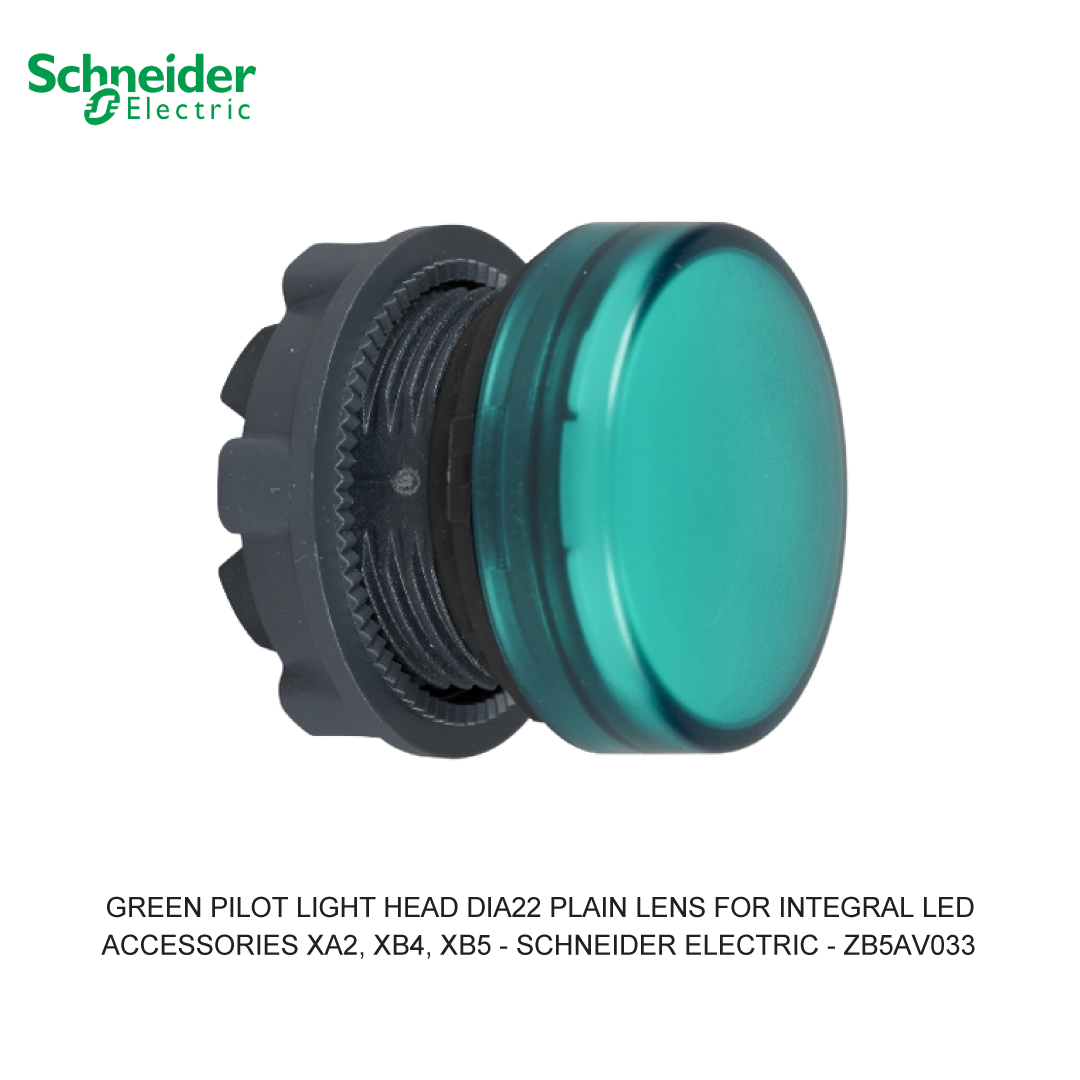 GREEN PILOT LIGHT HEAD DIA22 PLAIN LENS FOR INTEGRAL LED