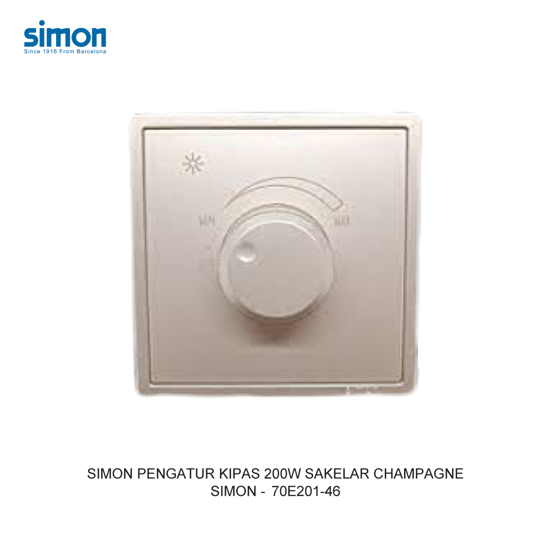 SIMON i7 PENGATUR KIPAS 200W SAKELAR CHAMPAGNE