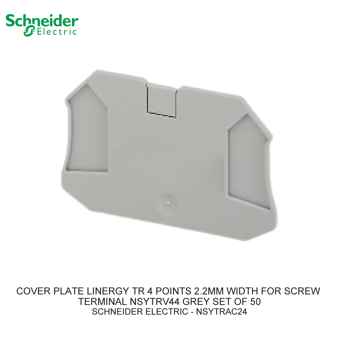 COVER PLATE LINERGY TR 4 POINTS 2.2MM WIDTH FOR SCREW TERMINAL NSYTRV44 GREY SET OF 50