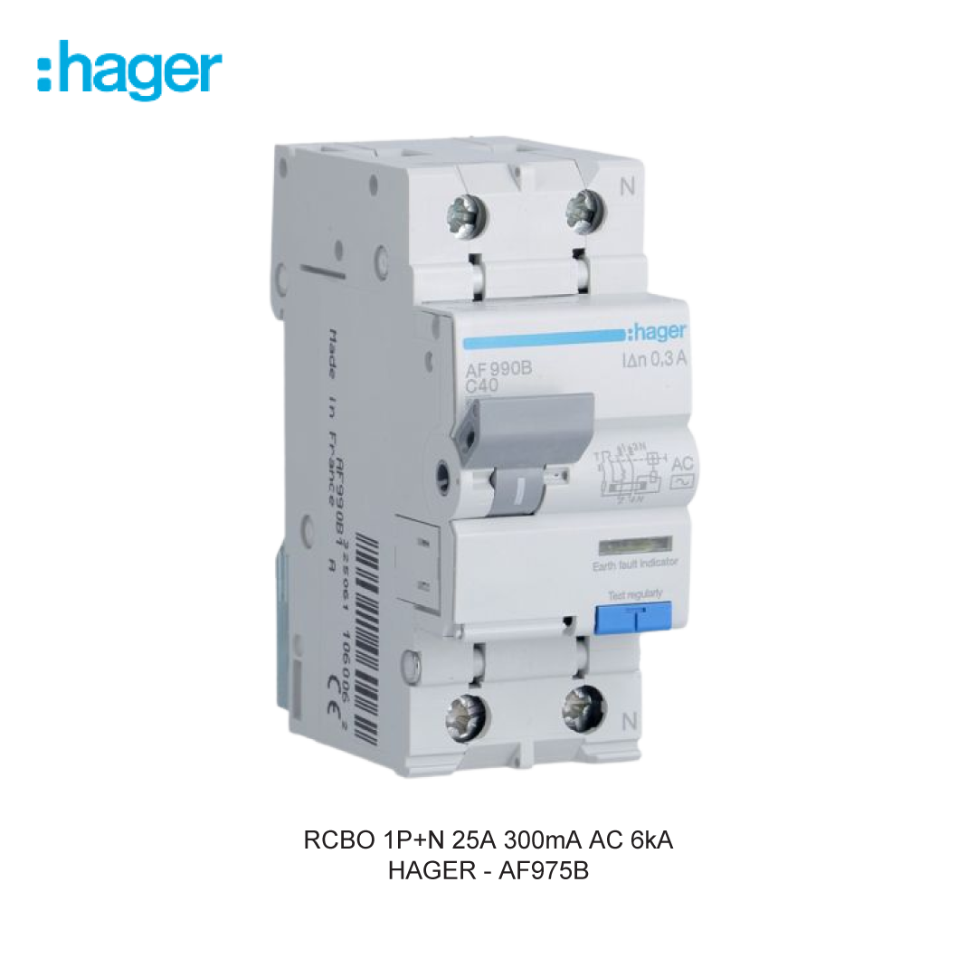 RCBO 1P+N 25A 300mA AC 6kA