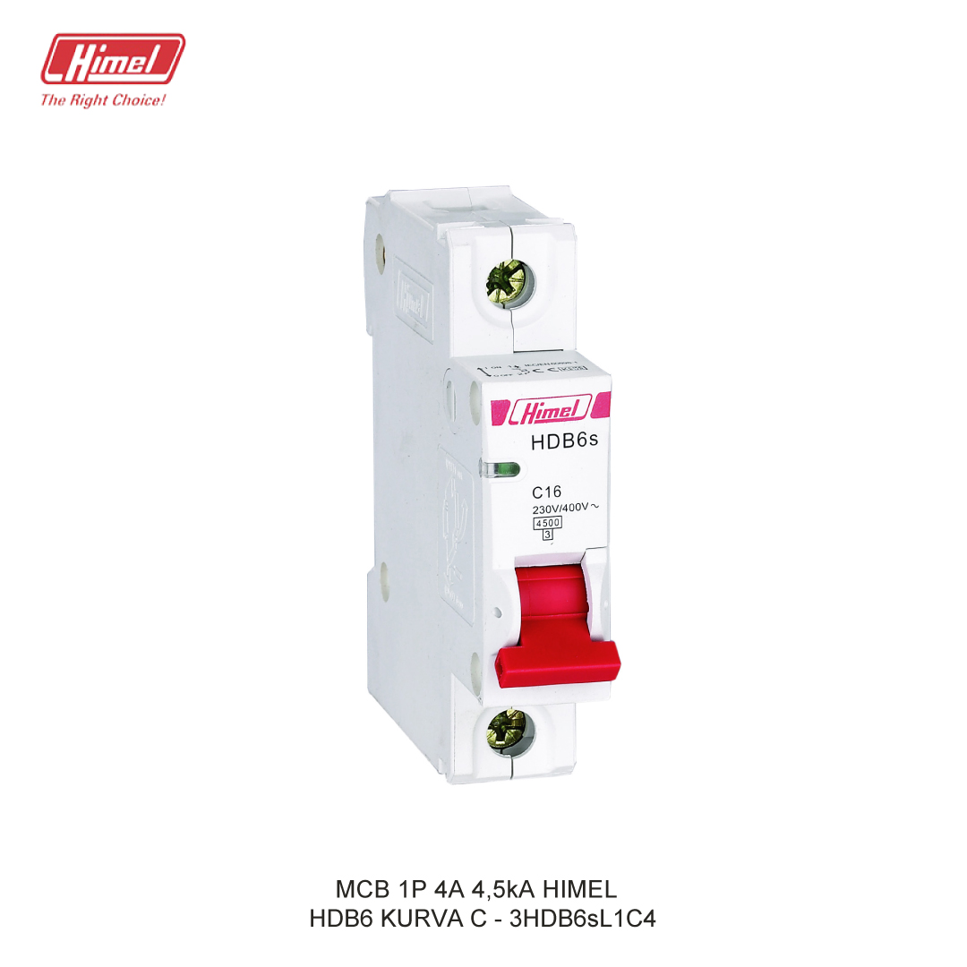 MCB HIMEL HDB6sL C 1P 4A 4,5kA