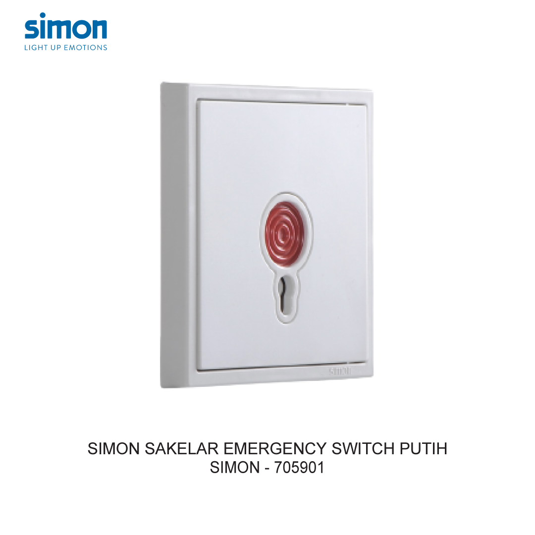 SIMON i7 SAKELAR EMERGENCY SWITCH PUTIH