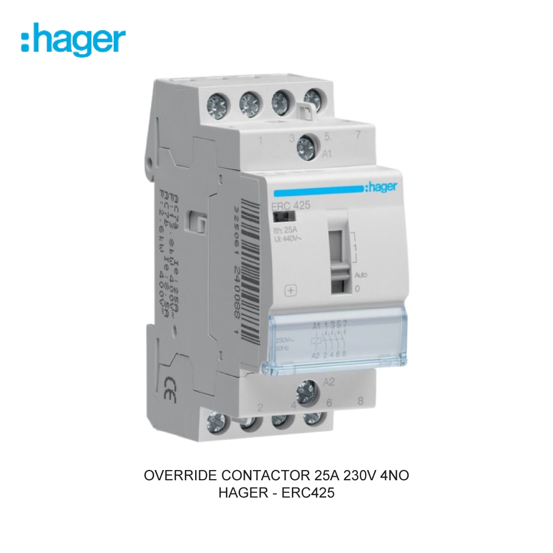 OVERRIDE CONTACTOR 25A 230V 4NO