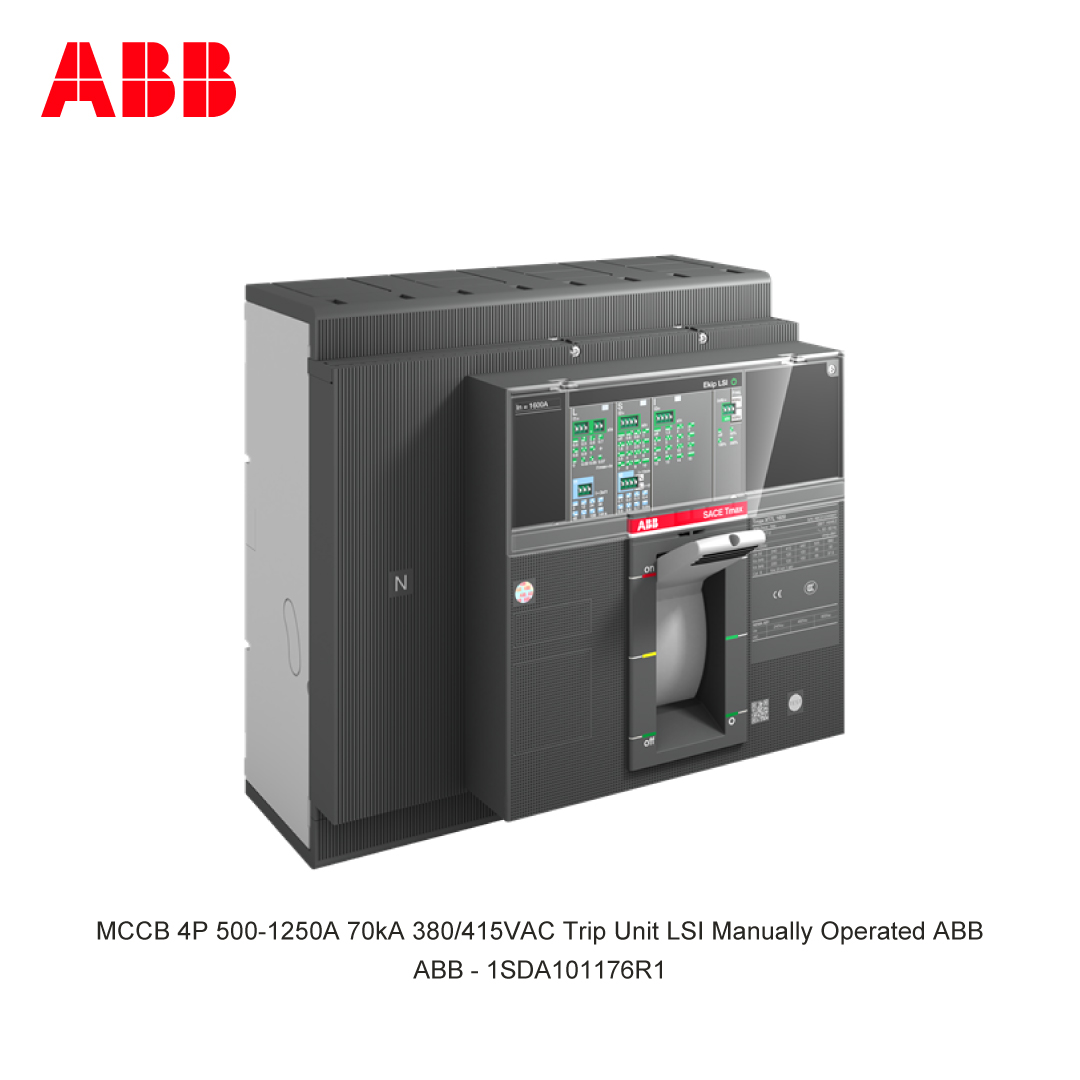 MCCB 4P 500-1250A 70kA 380/415VAC Trip Unit LSI Manually Operated ABB