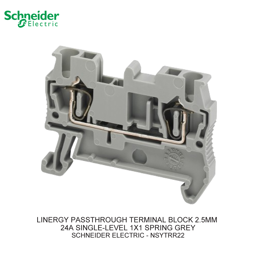 LINERGY PASSTHROUGH TERMINAL BLOCK 2.5MM 24A SINGLE-LEVEL 1X1 SPRING GREY