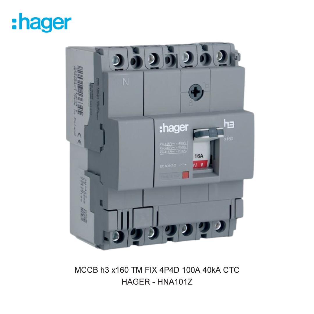 MCCB h3 x160 TM FIX 4P4D 100A 40kA CTC