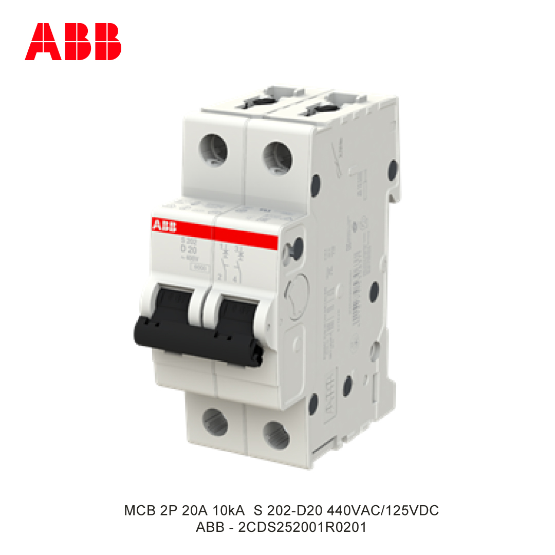 MCB 2P 20A 6kA/10kA KURVA D