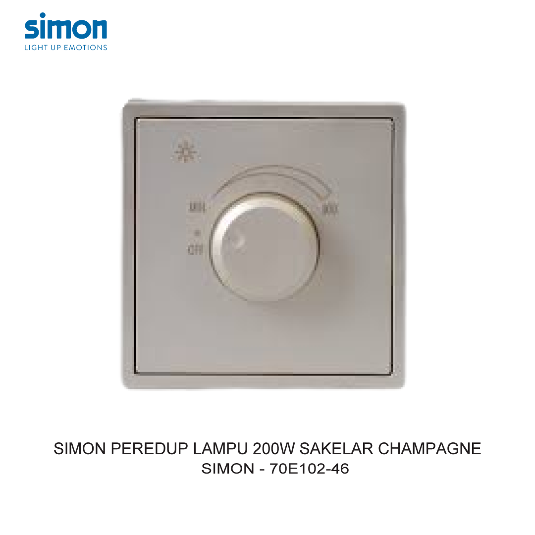 SIMON i7 PEREDUP LAMPU 200W SAKELAR CHAMPAGNE