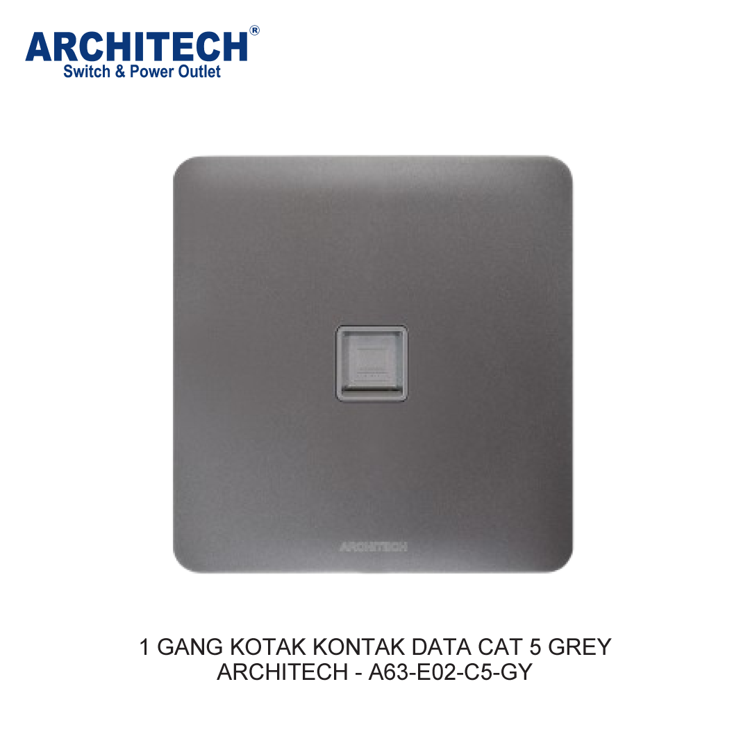 1 GANG KOTAK KONTAK DATA CAT 5 ABU-ABU