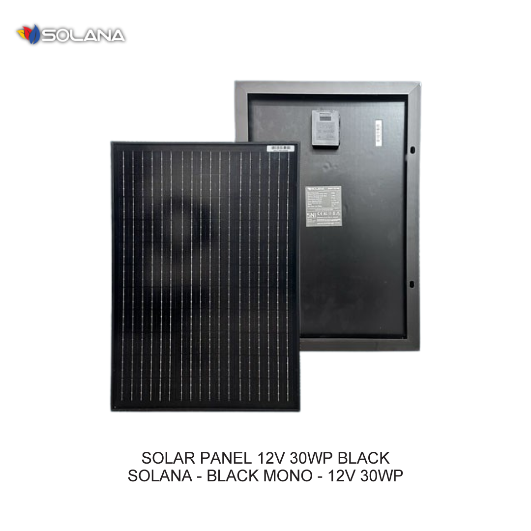 SOLAR PANEL 12V 30WP BLACK