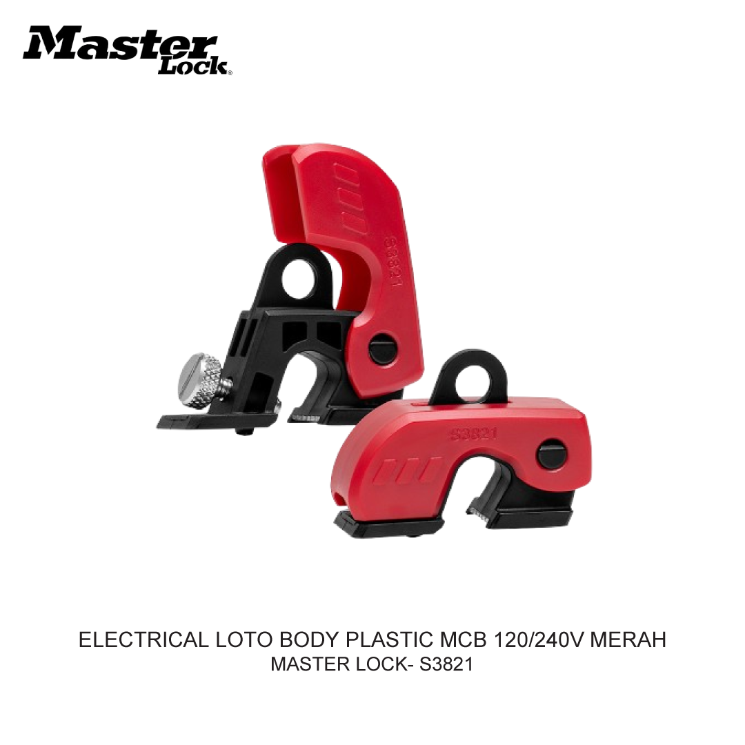 ELECTRICAL LOTO BODY PLASTIC MCB 120/240V MERAH