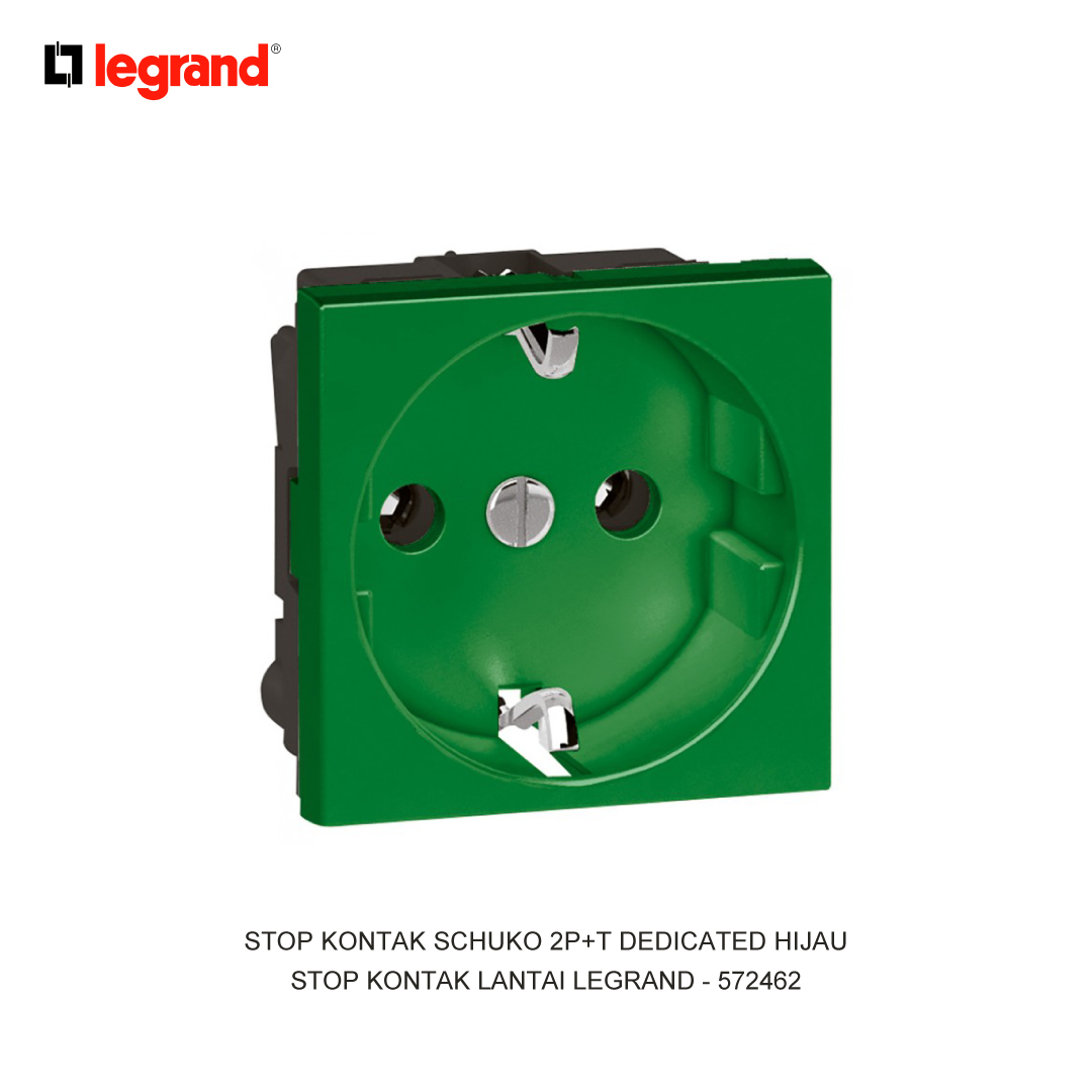 SOCKET 2P+T DEDICATED GREEN SCHUKO