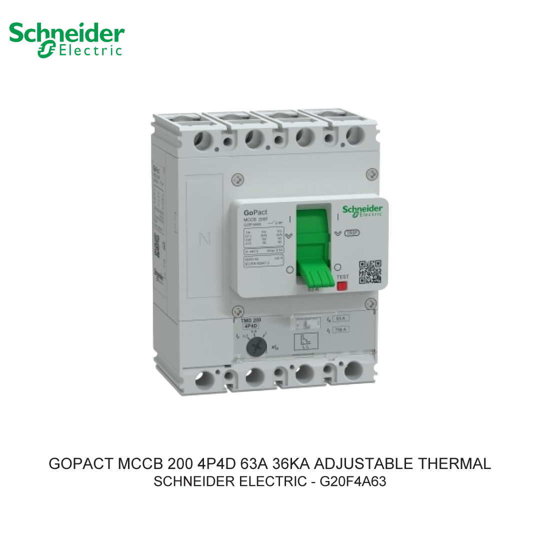 GOPACT MCCB 4P4D 63A 36KA ADJUSTABLE THERMAL