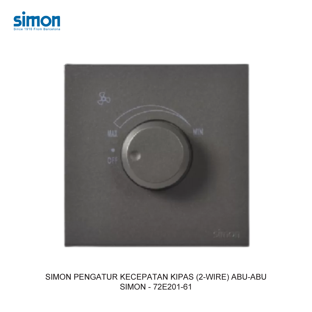 SIMON E6 PENGATUR KECEPATAN KIPAS (2-WIRE) ABU-ABU
