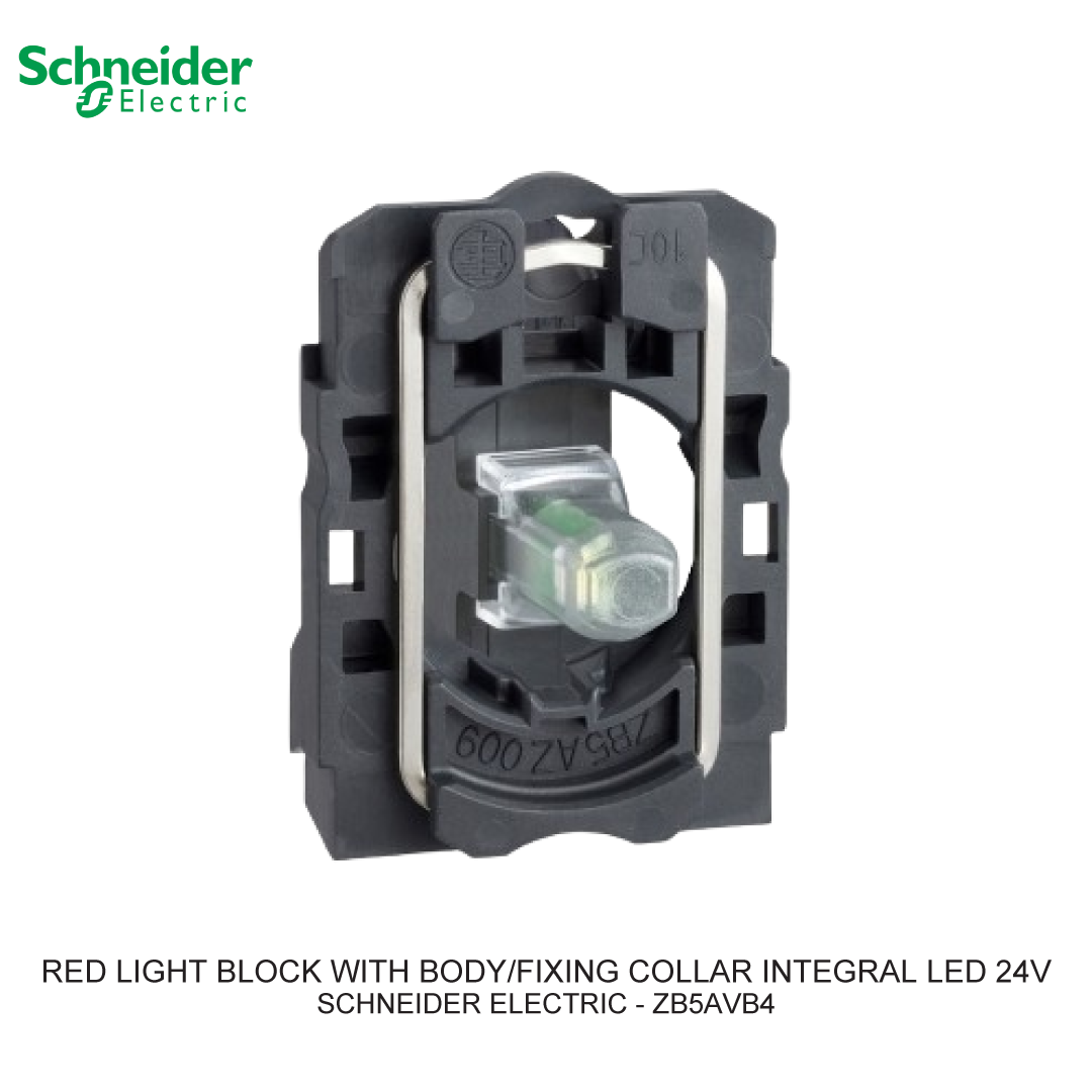 RED LIGHT BLOCK WITH BODY/FIXING COLLAR INTEGRAL LED 24V