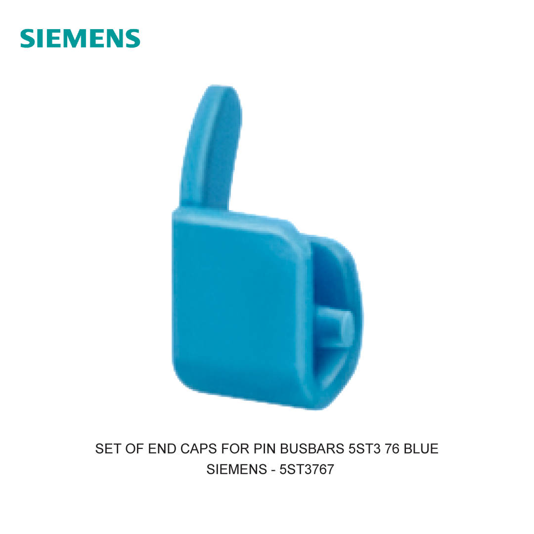 SET OF END CAPS FOR PIN BUSBARS 5ST3 76 BLUE