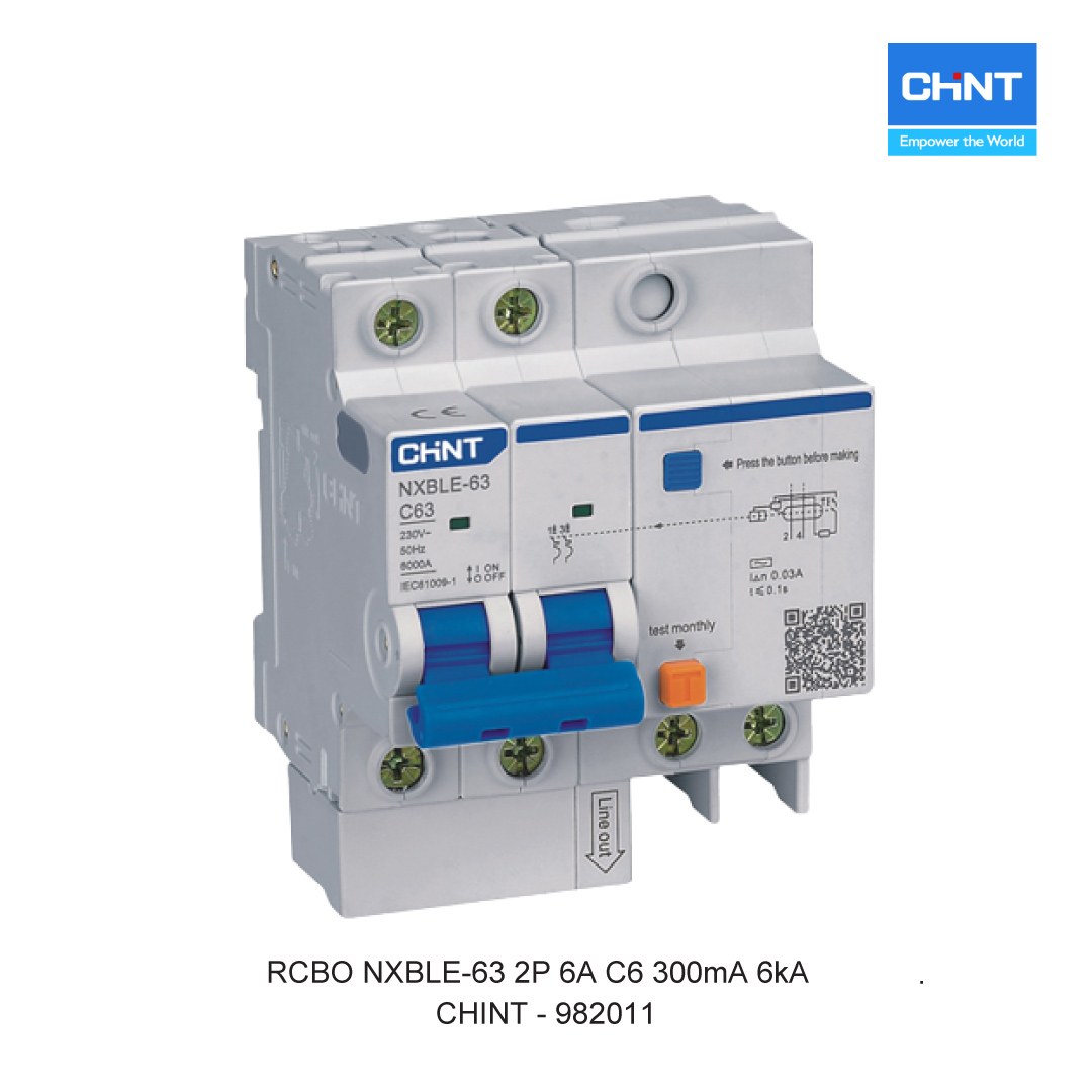 RCBO NXBLE-63 2P 6A C6 300mA 6kA