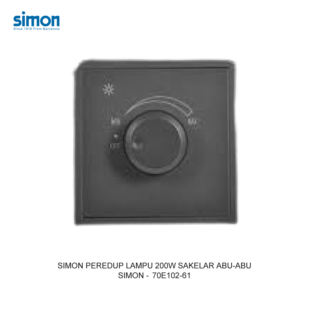 SIMON i7 PEREDUP LAMPU 200W SAKELAR ABU-ABU