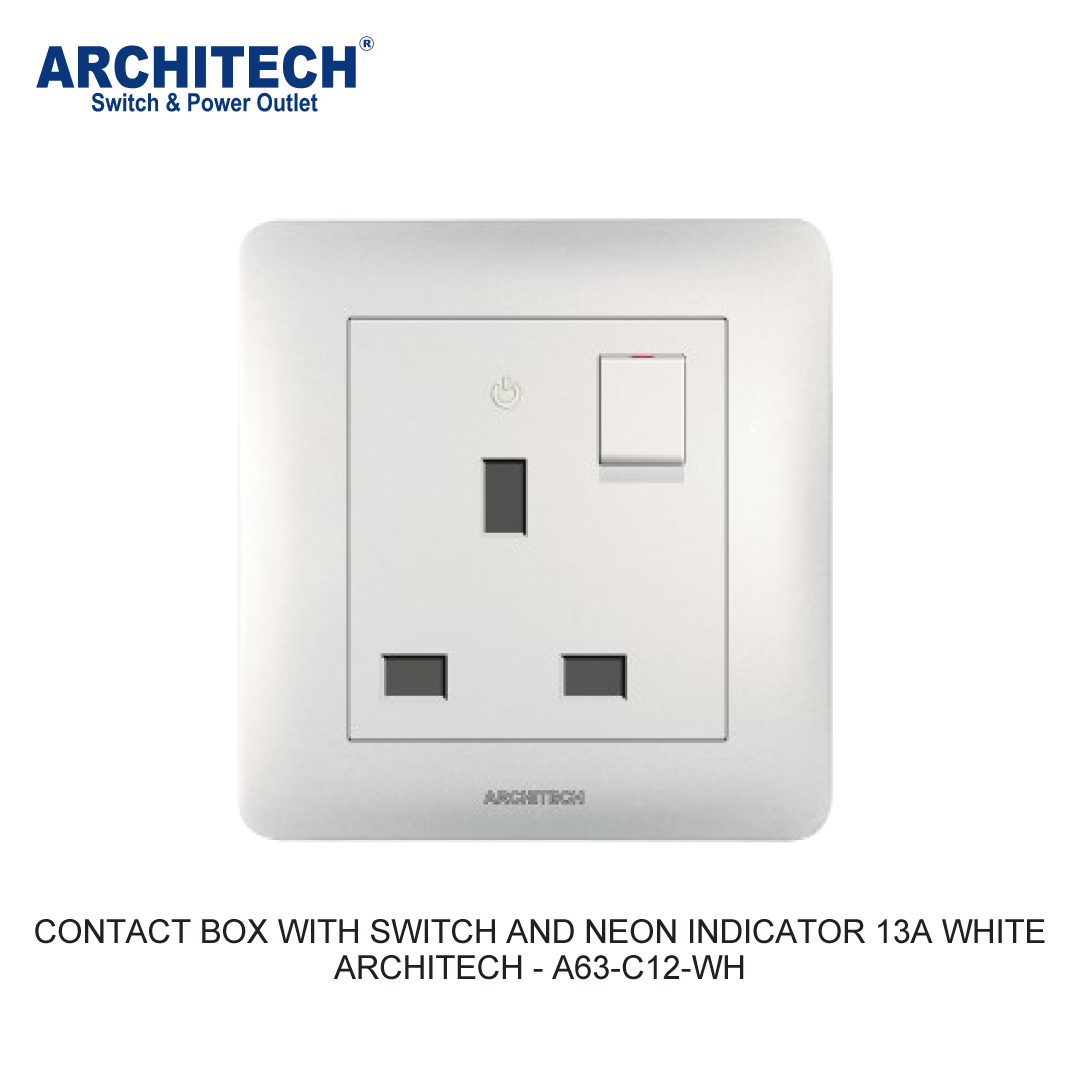 KOTAK KONTAK DENGAN SAKELAR DAN INDIKATOR NEON 13A PUTIH