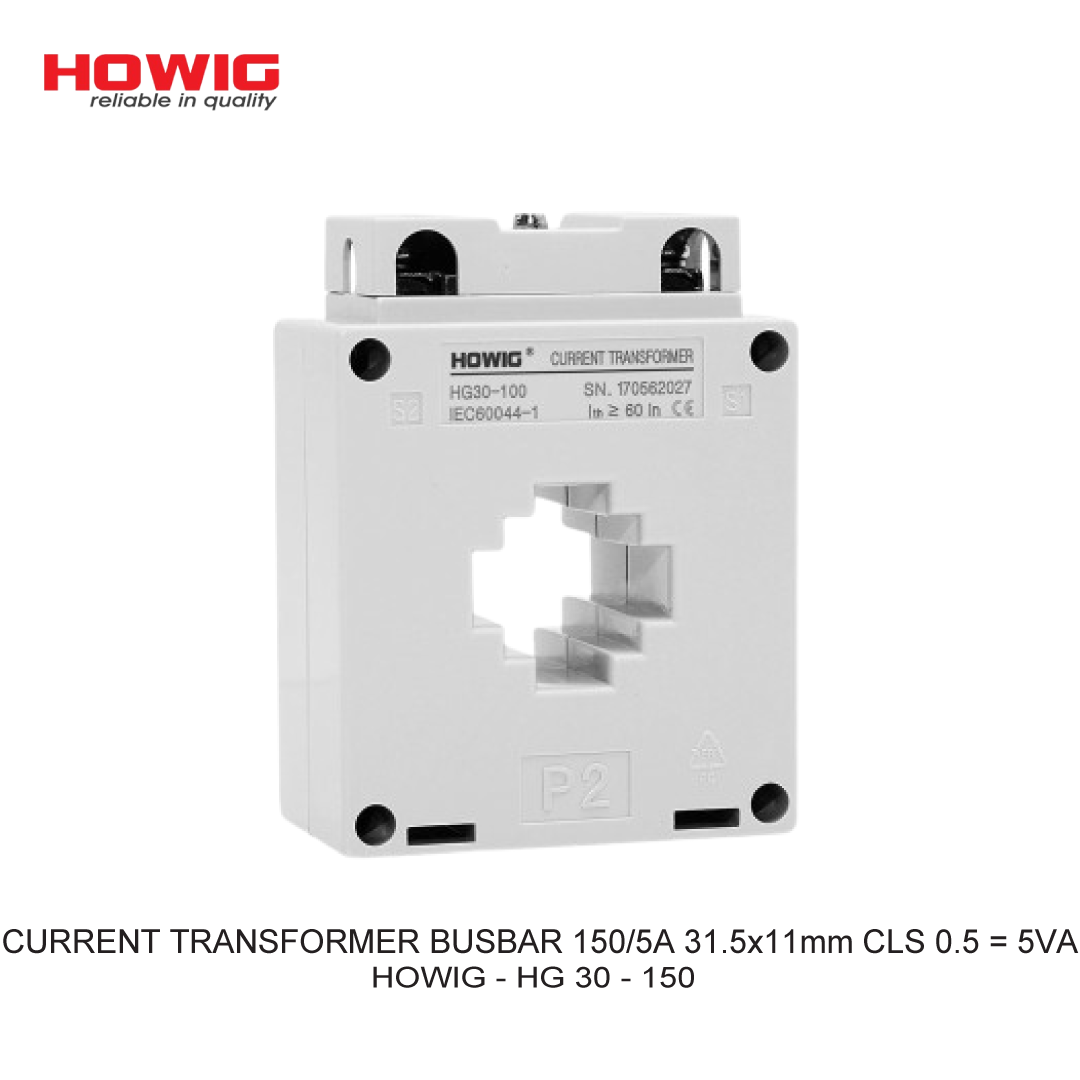CURRENT TRANSFORMER BUSBAR 150/5A 31.5x11mm CLS 0.5 = 5VA