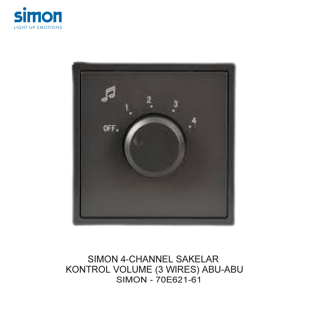 SIMON i7 4-CHANNEL SAKELAR KONTROL VOLUME (3 WIRES) ABU-ABU