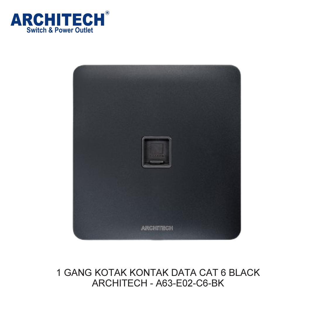 1 GANG KOTAK KONTAK DATA CAT 6 HITAM