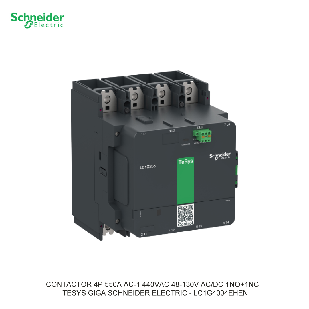 CONTACTOR 4P 550A AC-1 440VAC 48-130V AC/DC 1NO+1NC