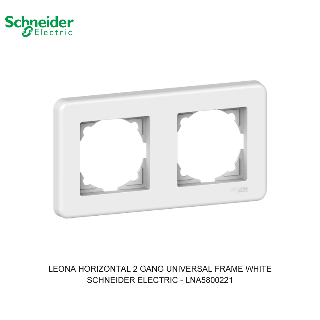 LEONA HORIZONTAL 2 GANG UNIVERSAL FRAME WHITE